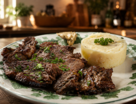 Entrecote purée de pomme de terre maison